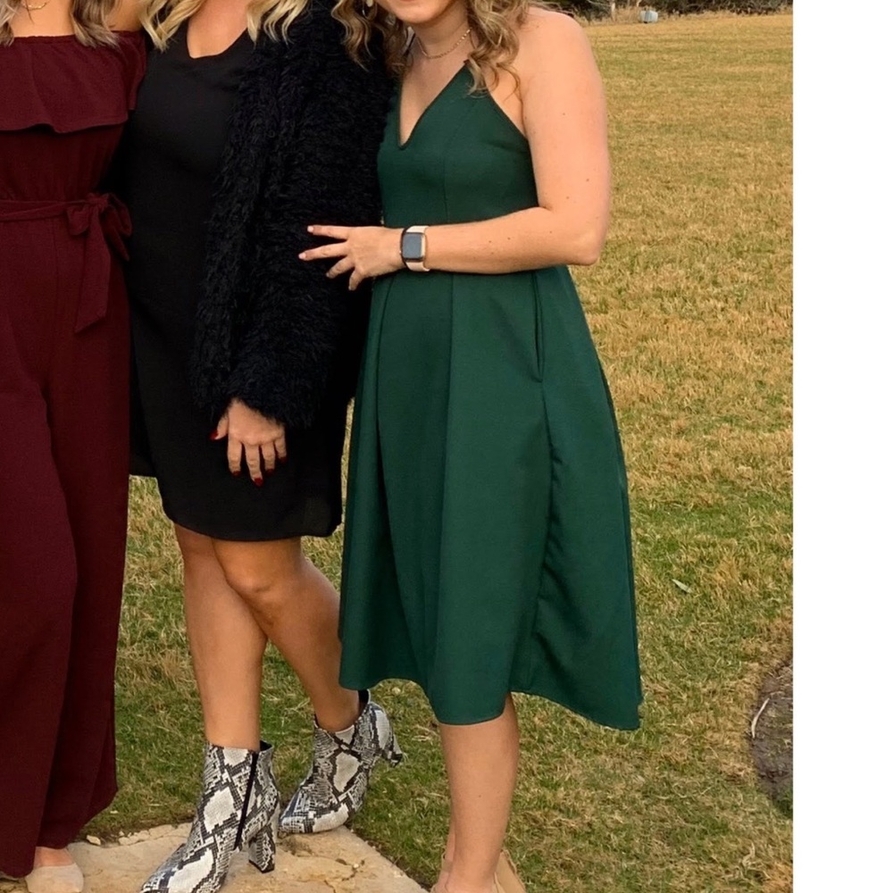 Emerald Green Cocktail Casual Dress